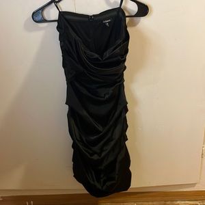 Black strapless dress